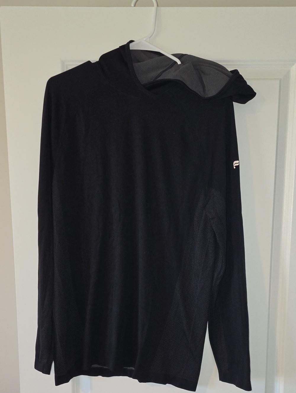 Fabletics Black Long-Sleeve Hooded Training Top